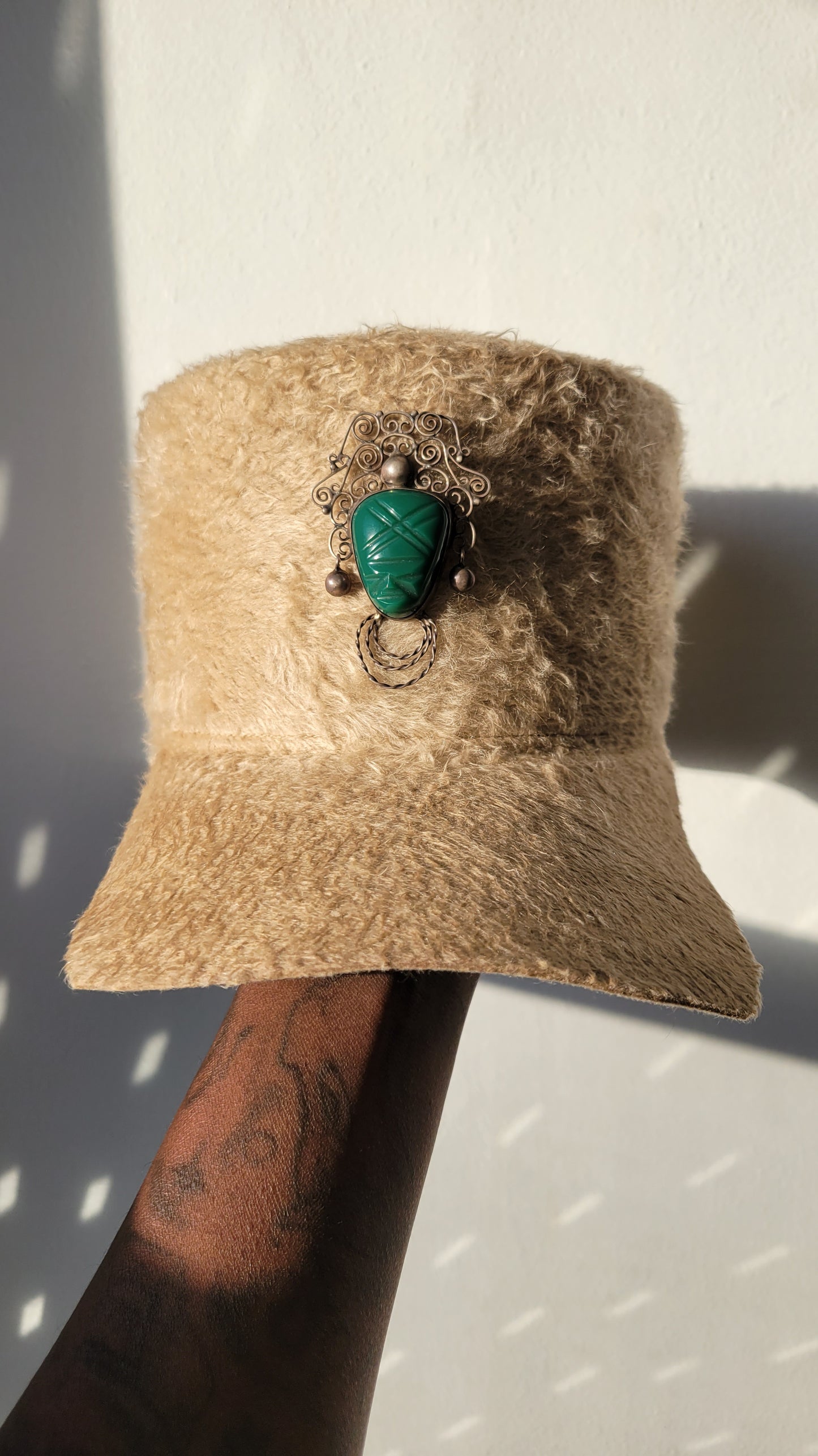 Ivory long hair Rhea Cap