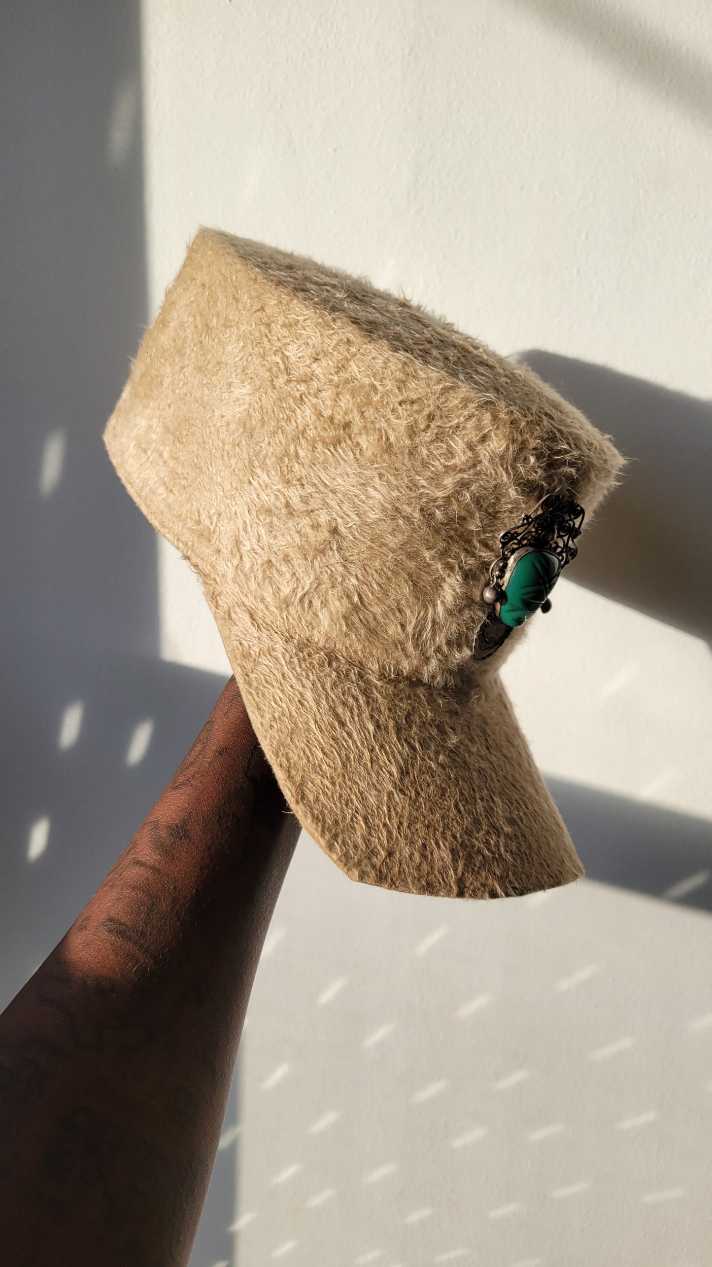 Ivory long hair Rhea Cap