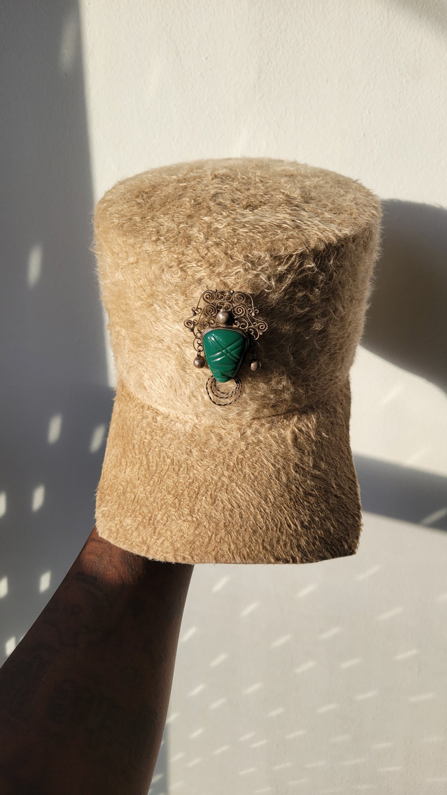 Ivory long hair Rhea Cap