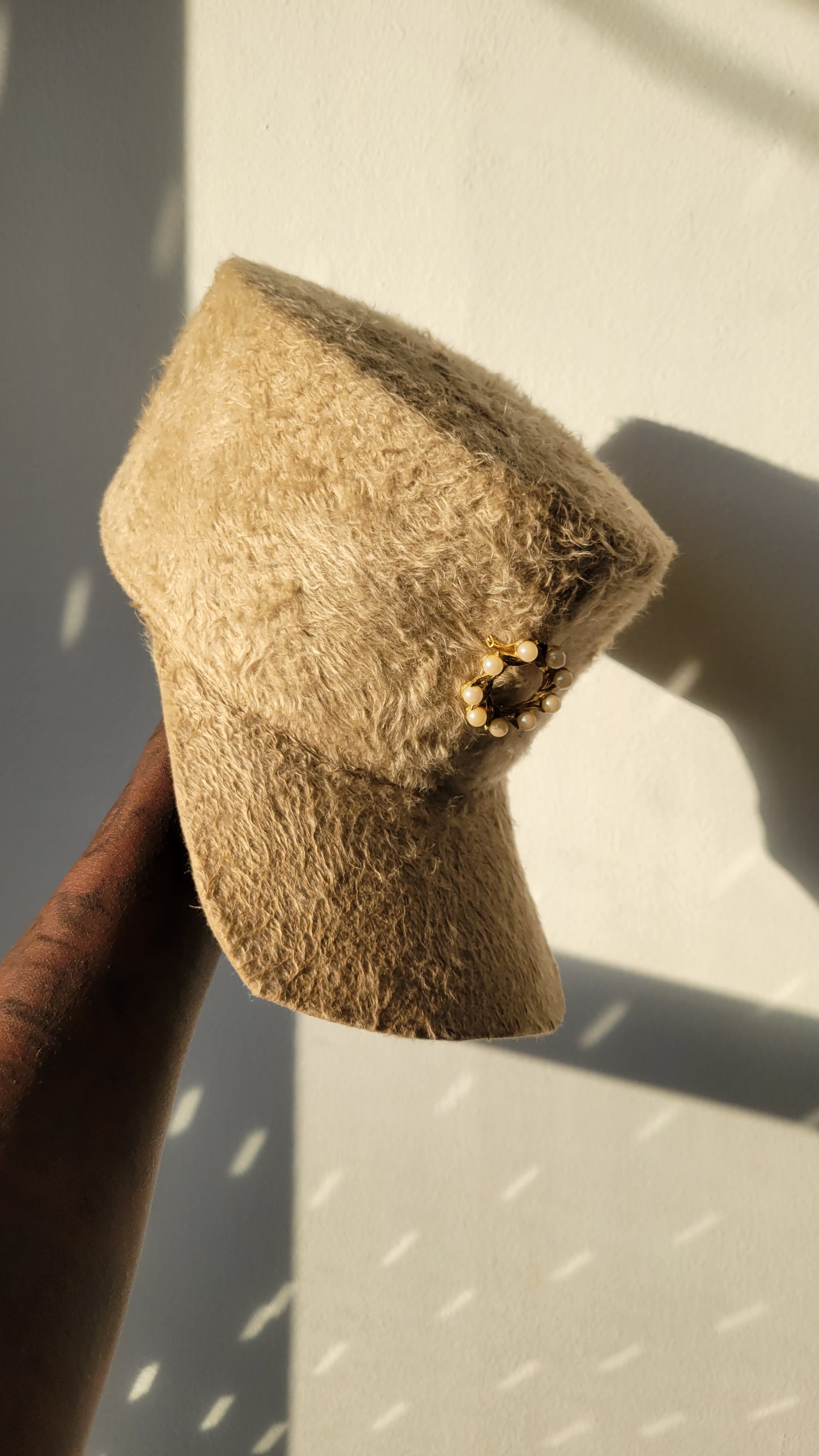 Ivory long hair Rhea Cap