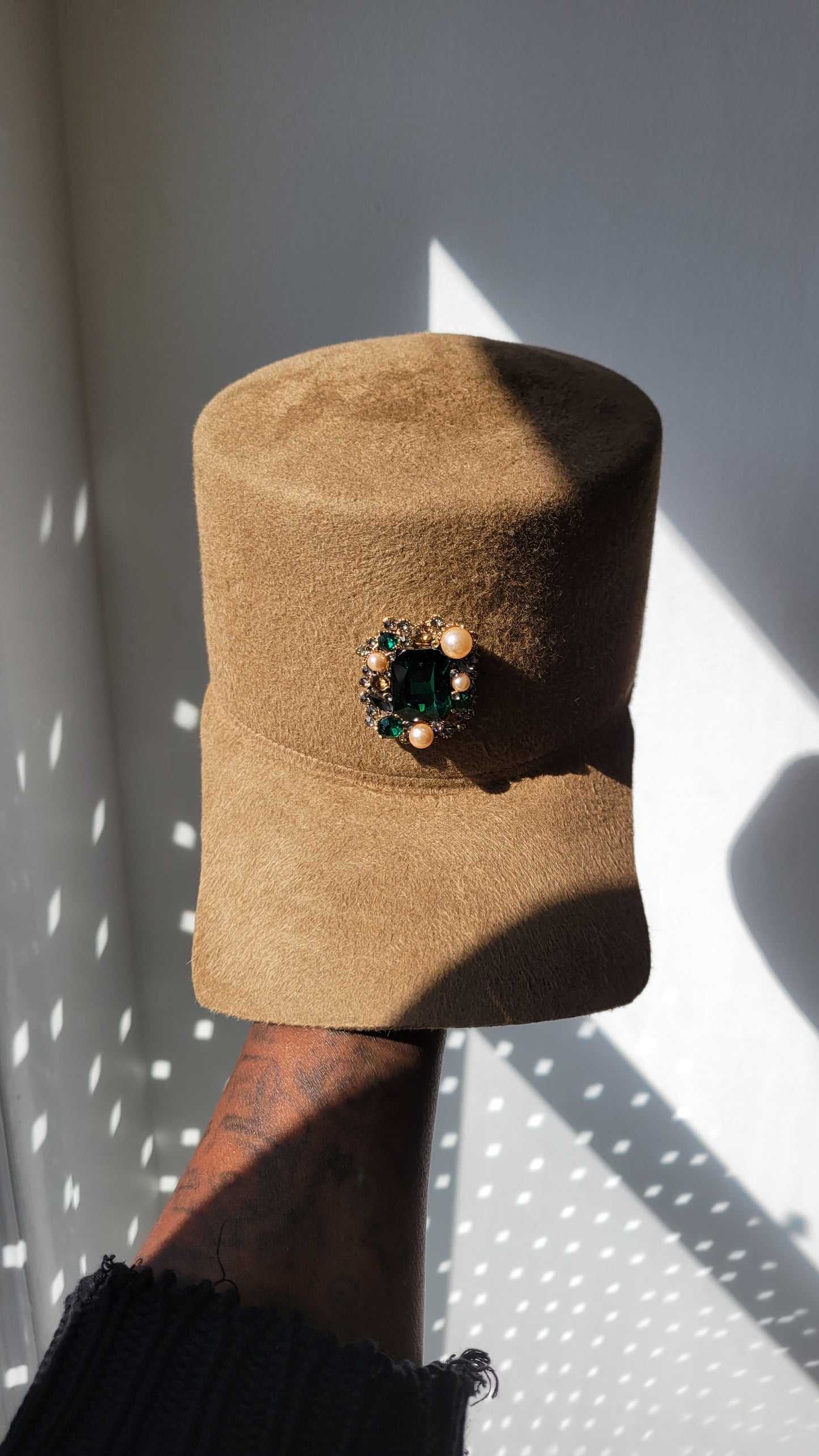 Felt Rhea Cap in Camel