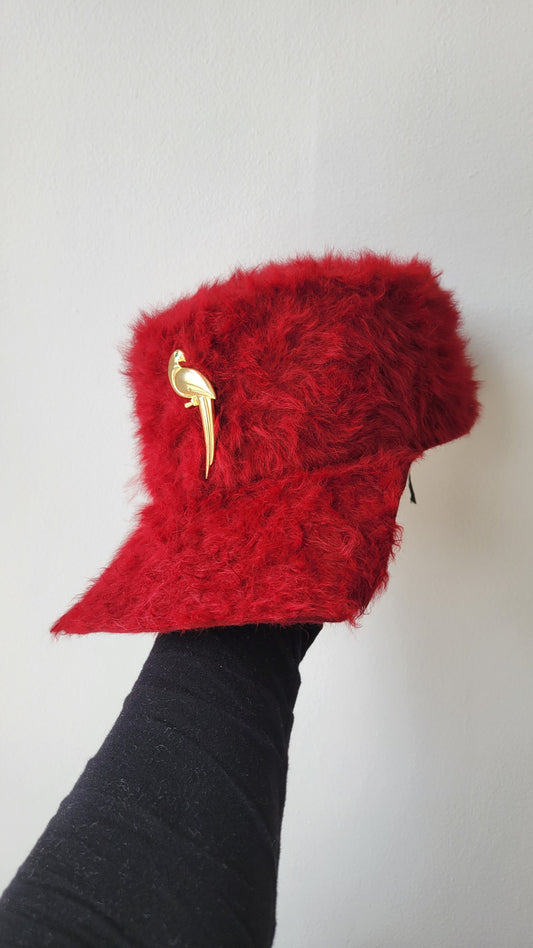 Rhea cap Red Angora